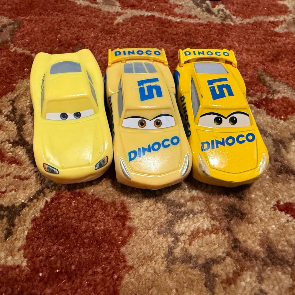 Yellow Toy Car Trio